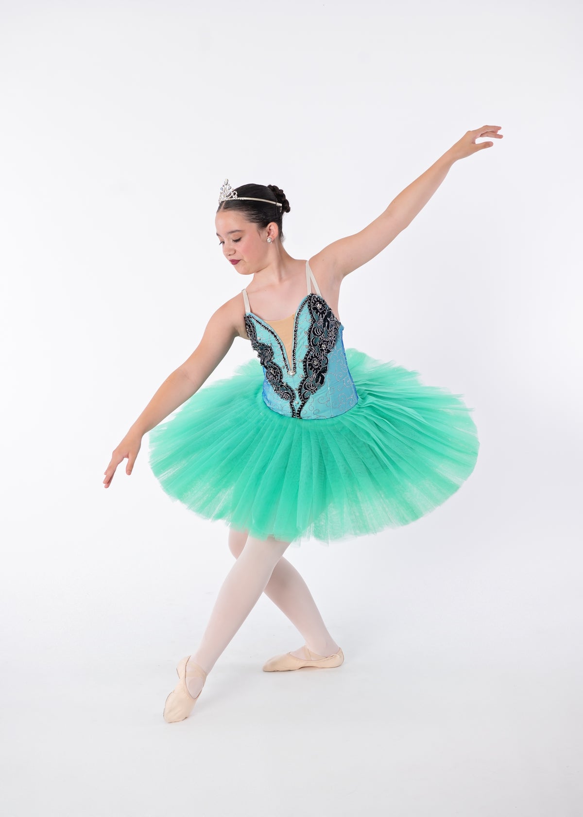 Teal & Black Tutu Rental - Adult S
