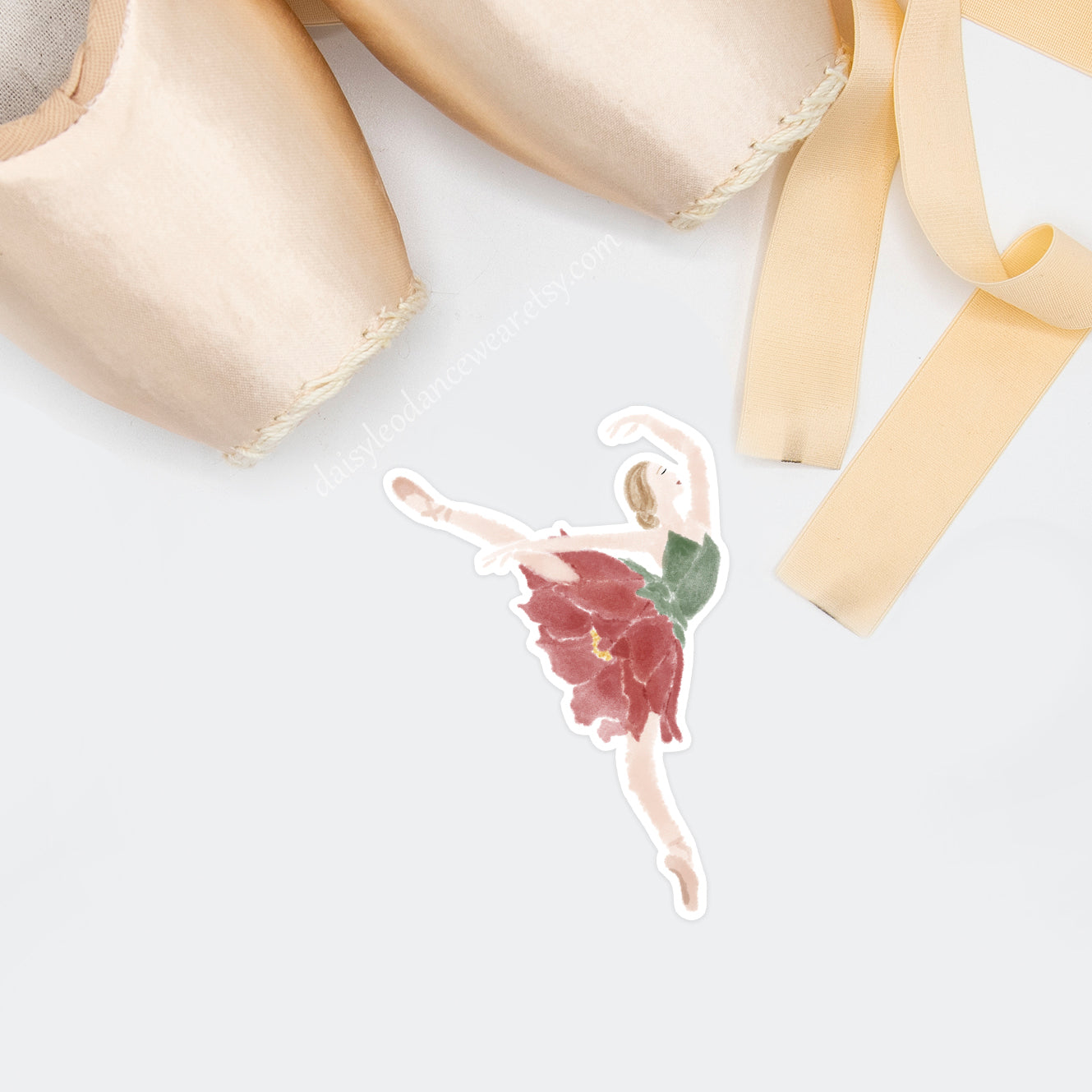 Poinsettia Ballerina Sticker