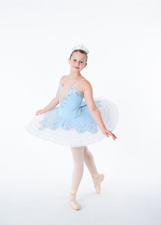 Blue Silver & White Tutu Rental - Child L