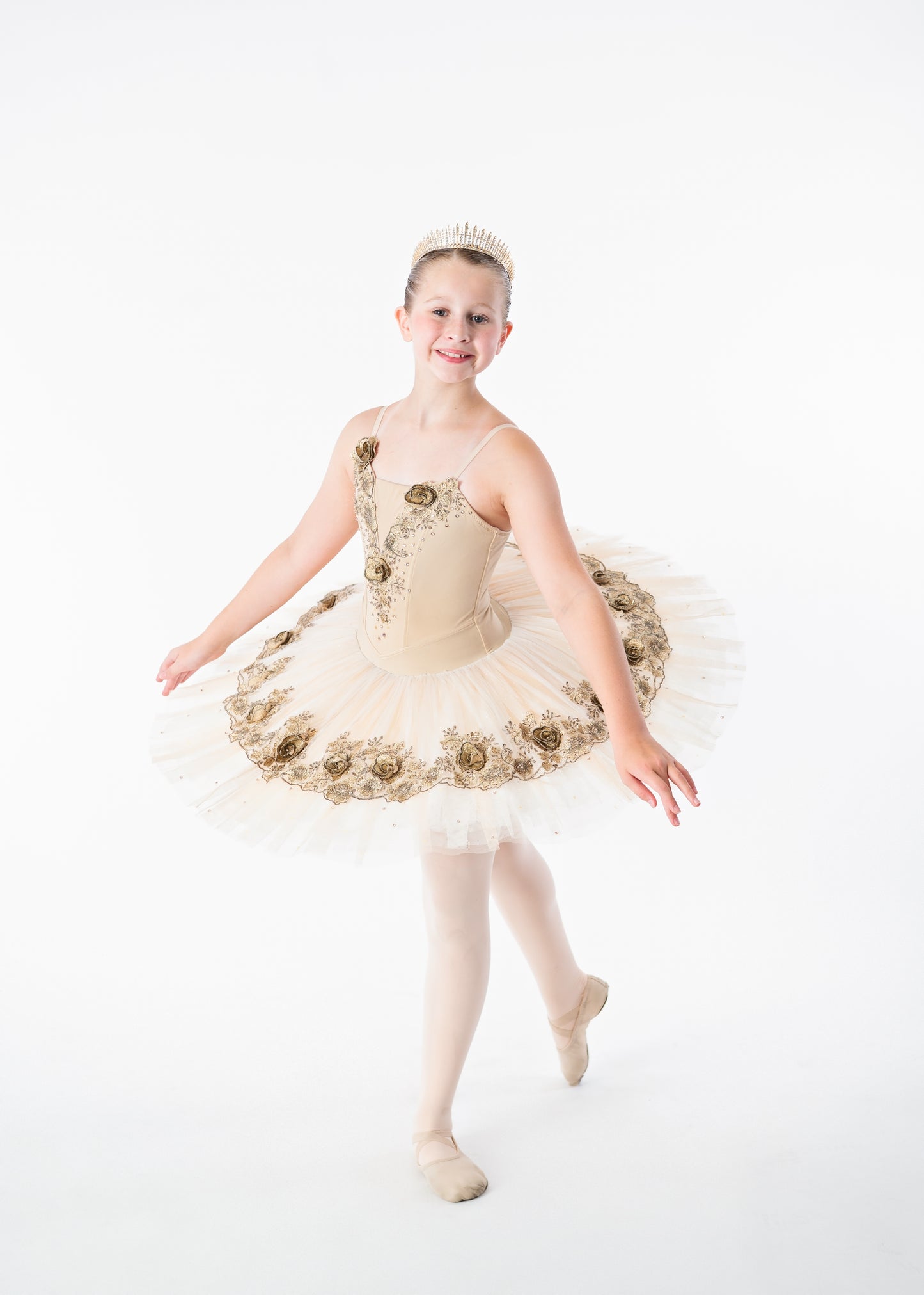 Taupe Flower Tutu Rental - Child M/L