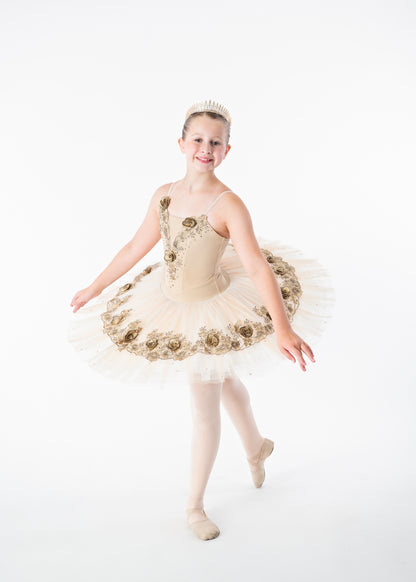 Taupe Flower Tutu Rental - Child M/L