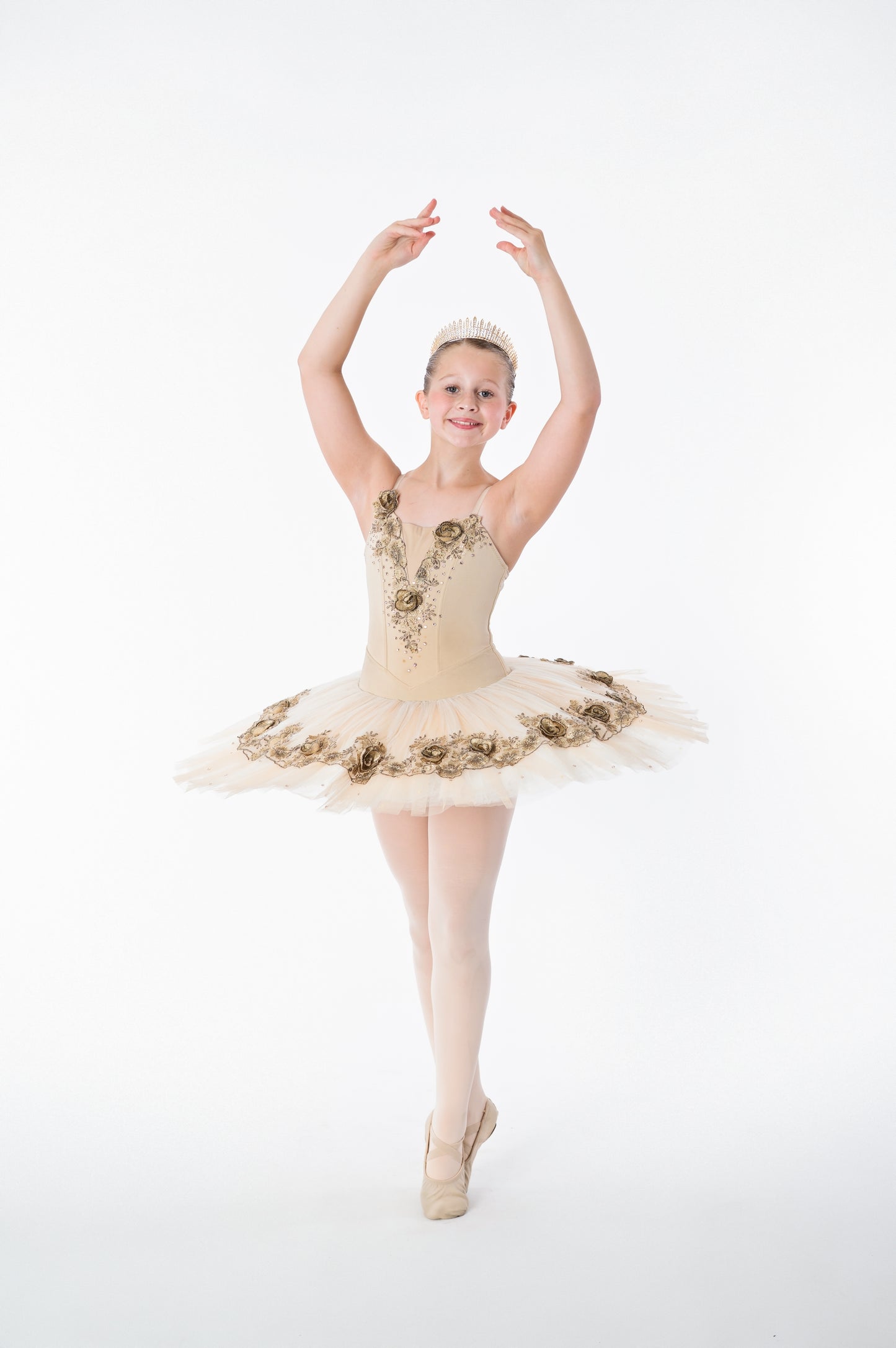 Taupe Flower Tutu Rental - Child M/L