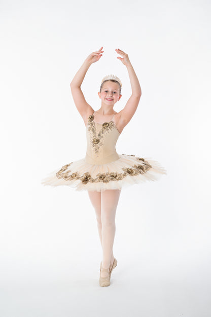 Taupe Flower Tutu Rental - Child M/L