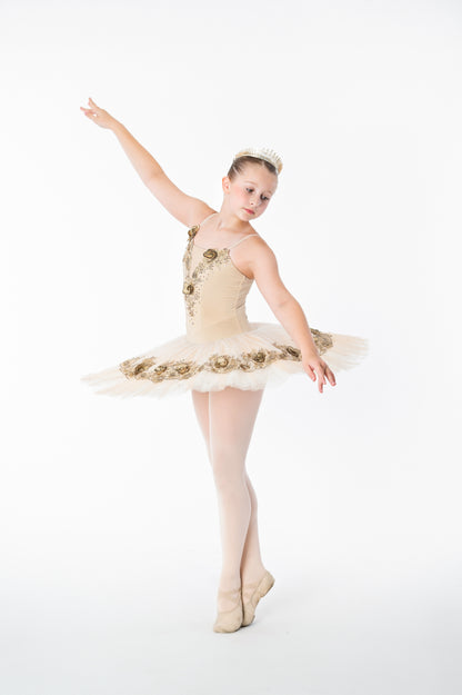 Taupe Flower Tutu Rental - Child M/L