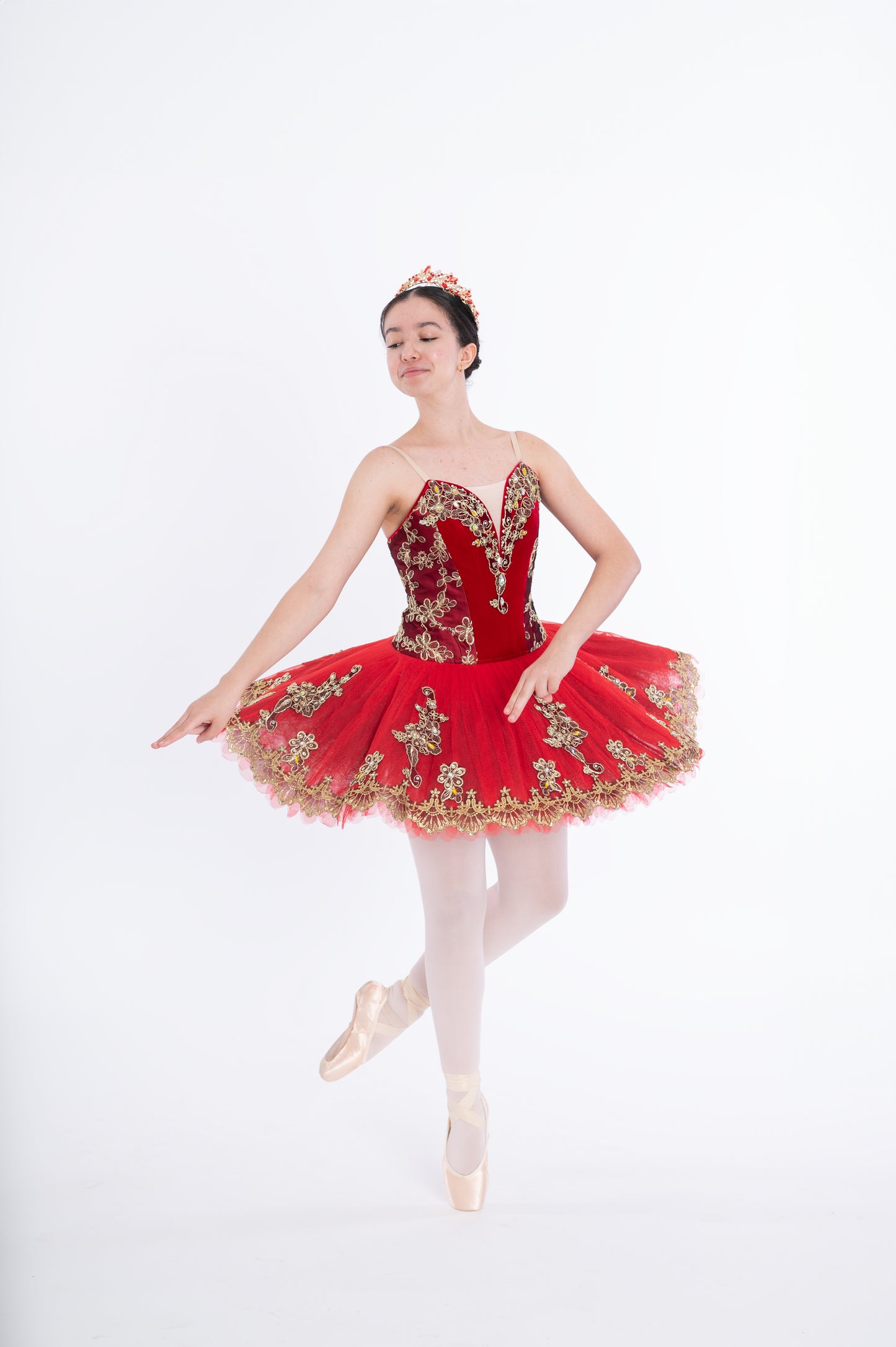 Red Black & Gold Tutu Rental - Adult S