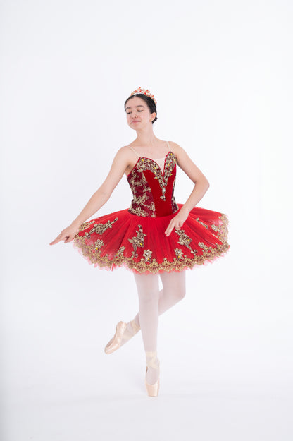 Red Black & Gold Tutu Rental - Adult S