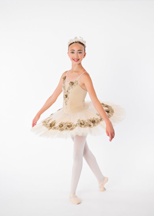 Taupe Flower Tutu Rental - Child Medium/Large
