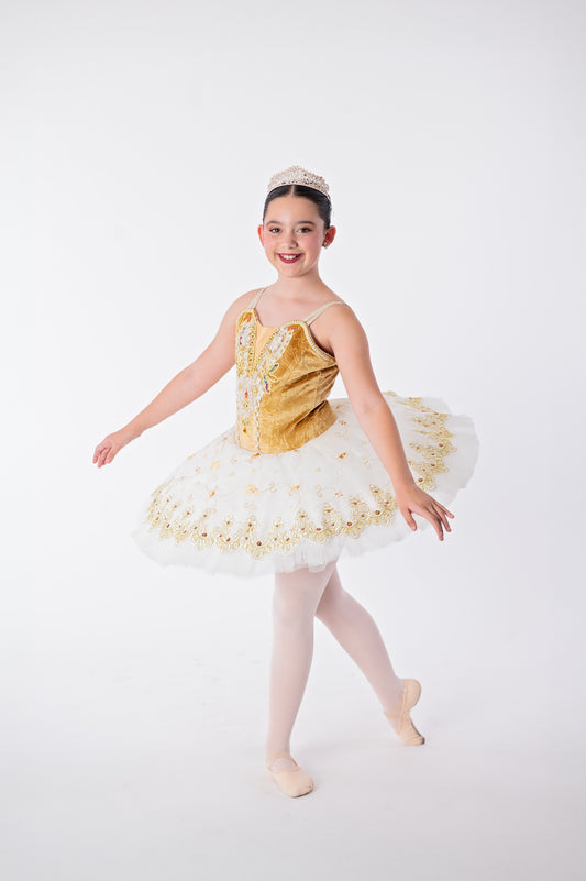 Gold & White Tutu Rental - Adult XS