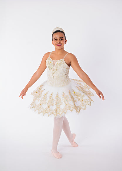 White & Gold Tutu Rental - Adult XS/S