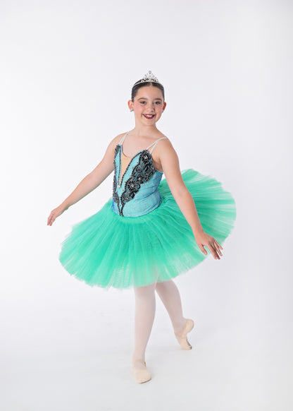 Teal & Black Tutu Rental - Adult S