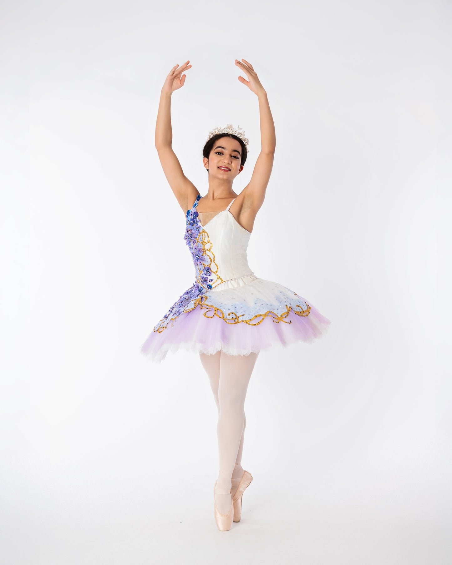 White & Purple Flower Tutu Rental - Adult S/M