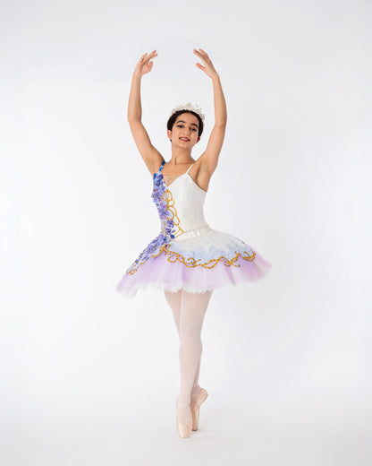 White & Purple Flower Tutu Rental - Adult S/M