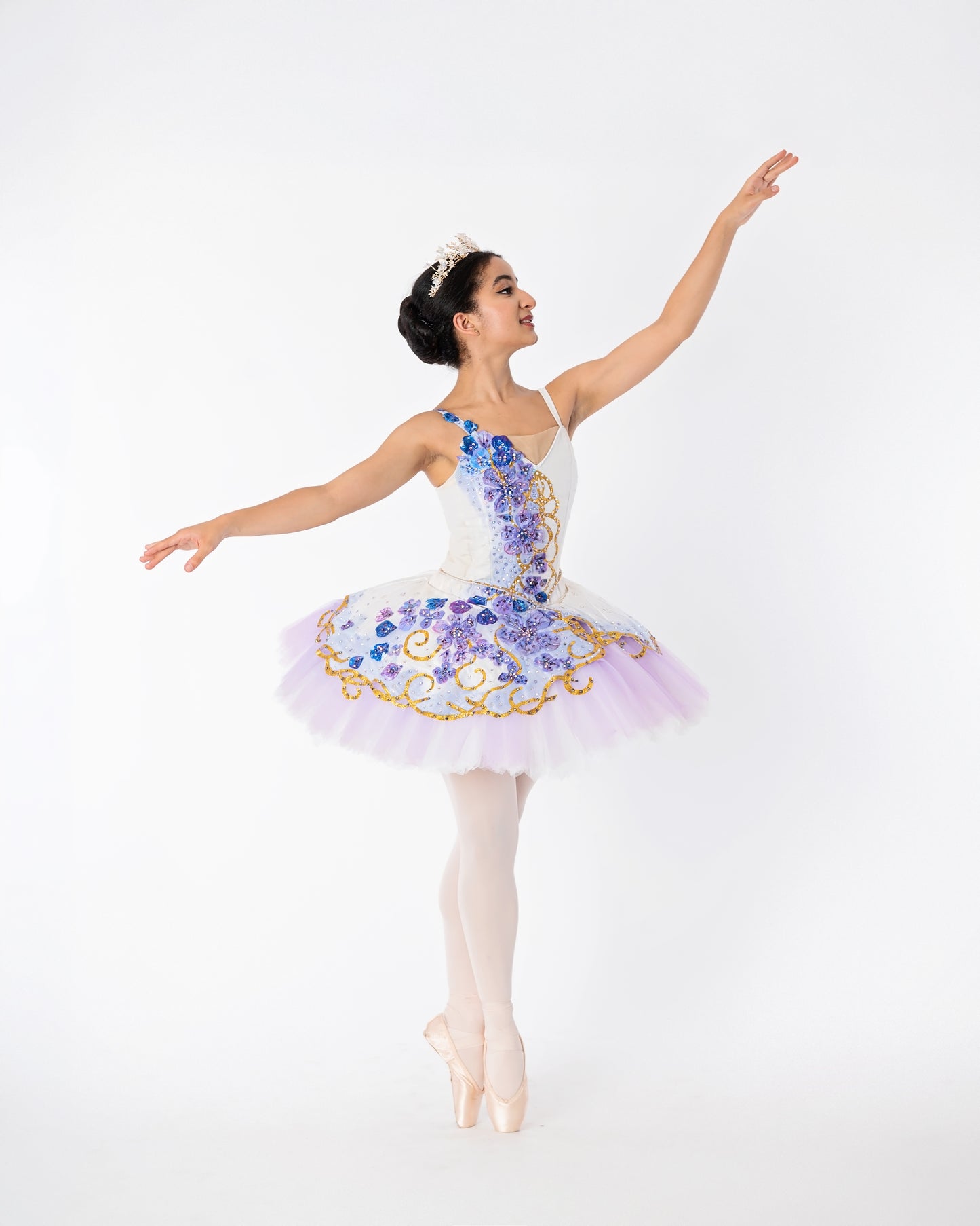 White & Purple Flower Tutu Rental - Adult S/M