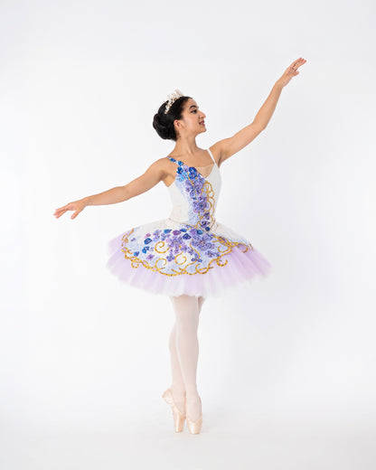 White & Purple Flower Tutu Rental - Adult S/M