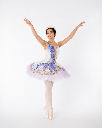 White & Purple Flower Tutu Rental - Adult S/M